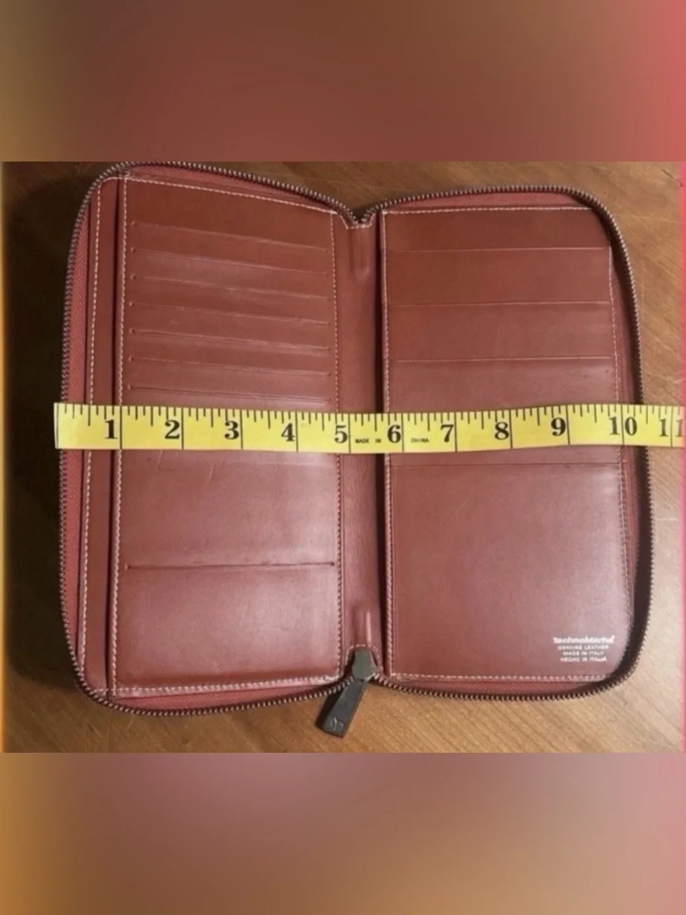TechnoMarine Leather Zip Around Organizer Wallet (Fits a Travelers Notebook)